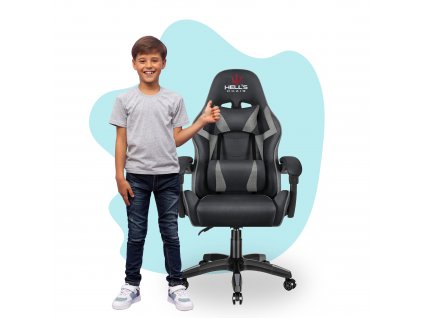 Hell's Chair HC-1007 KIDS játékszék gyerekeknek Fekete szürke