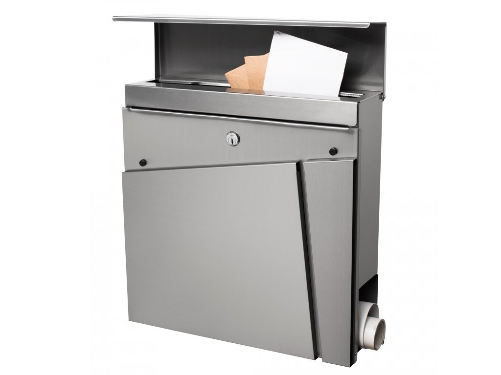 Poštová schránka na listy a noviny Modern T line - strieborná - 37x37x10, 5cm