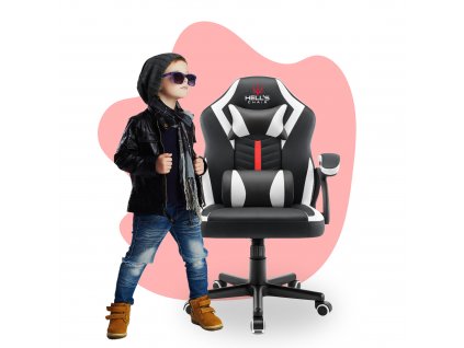 Detská herná stolička Hell's Chair HC-1001 KIDS Čiernobiela