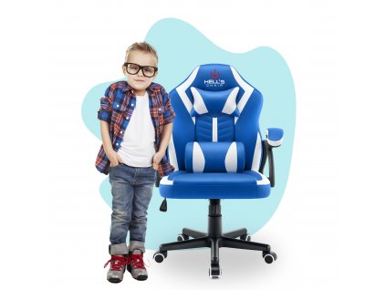 Detská herná stolička HC-1001 KIDS Modro-biela