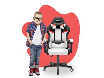 Detská herná stolička Hell's Chair HC-1004 KIDS White Black Red