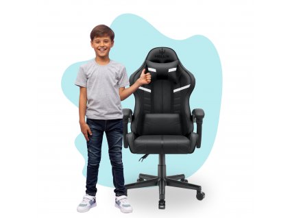 Detská Herná stolička Hell's Chair HC-1004 KIDS Black White