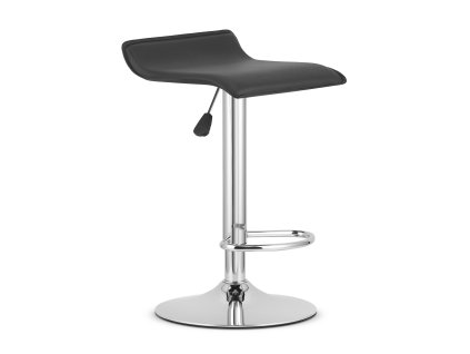 Barová stolička FORT - čierna koženka / chrómová podnož