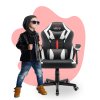 Detská herná stolička Hell's Chair HC-1001 KIDS Čiernobiela
