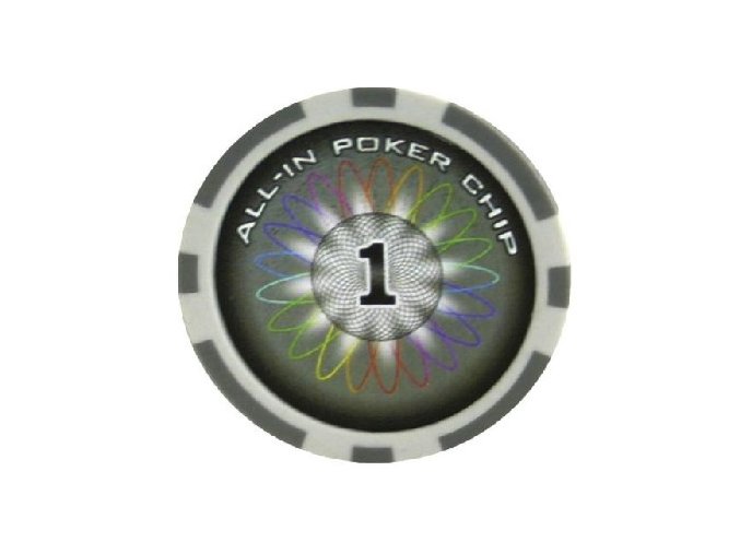 Poker chip ALL IN hodnota 1