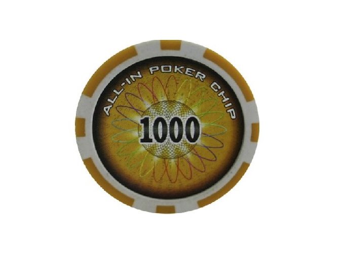 Poker chip ALL IN hodnota 1000