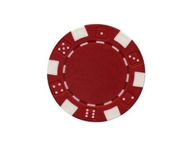 Poker chip bez hodnoty DICE červený