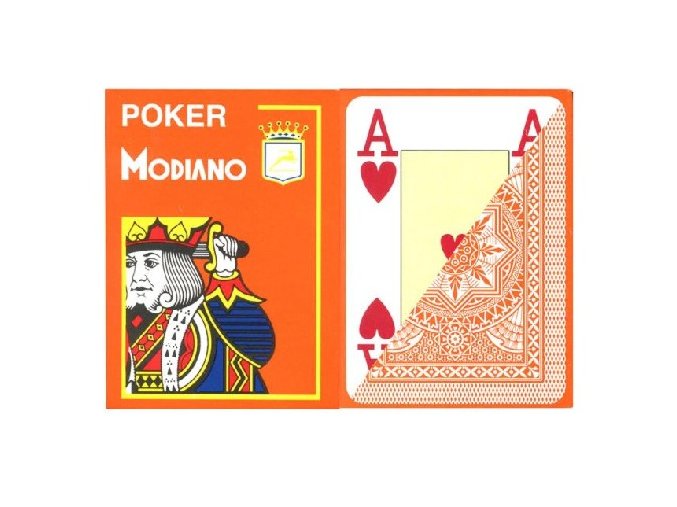 Pokrové hracie karty Modiano oranžové veľký index