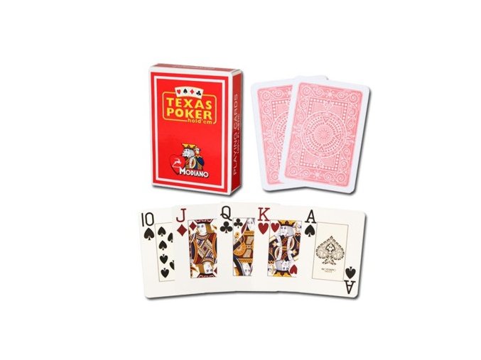Pokrové hracie karty Modiano Texas Poker červené veľký index