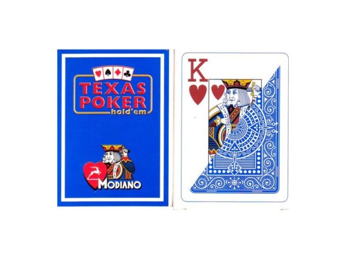 Pokrové hracie karty Modiano Texas Poker modré veľký index