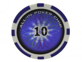 Poker chip ALL IN hodnota 10