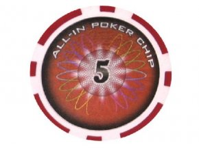 Poker chip ALL IN hodnota 5