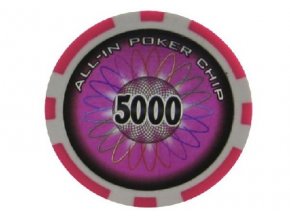 Poker chip ALL IN hodnota 5000