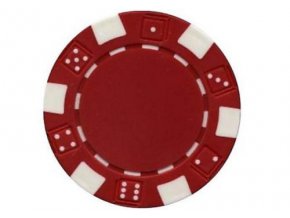 Poker chip bez hodnoty DICE červený