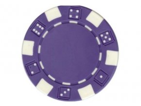 Poker chip bez hodnoty DICE fialový