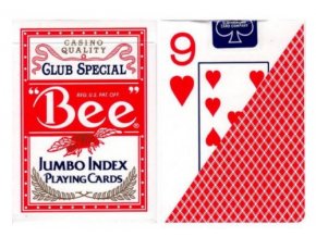 Pokrové hracie karty Bee červené veľký index