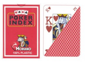 Pokrové hracie karty Modiano červené dvojitý index