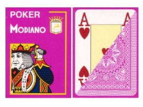 Pokrové hracie karty Modiano ružové veľký index