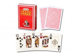 Pokrové hracie karty Modiano Texas Poker červené veľký index