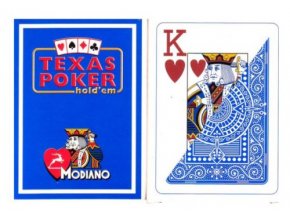 Pokrové hracie karty Modiano Texas Poker modré veľký index