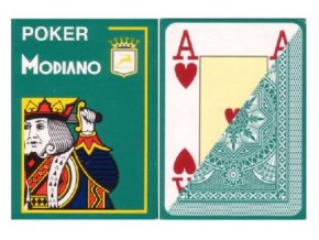 Pokrové hracie karty Modiano tmavozelené veľký index