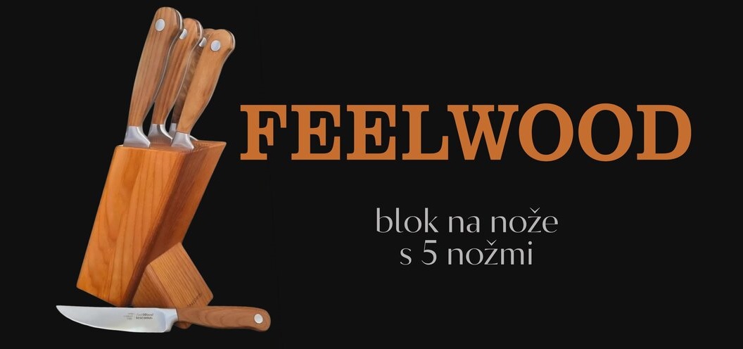 Blok na nože FEELWOOD, s 5 nožmi