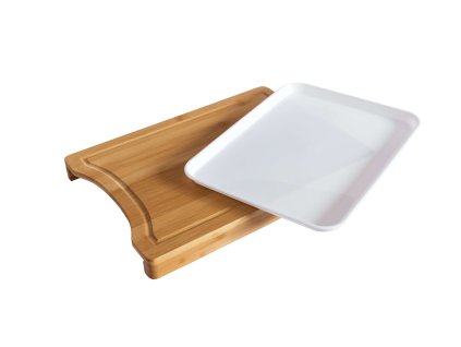 Bambusová doska na krájanie s podnosom 38cm x 26cm x 3,5 cm
