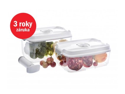 STATUS Tritan 3-dielny set veľkých vákuových dóz 178651, biela
