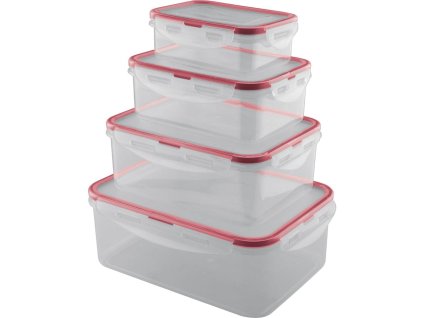 Set obdĺžnikových dóz CLIP, 4ks