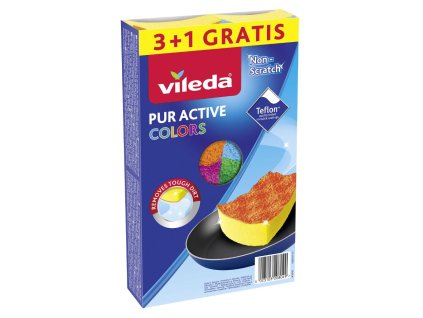 Hubky VILEDA Pur Active Colors, 4 ks