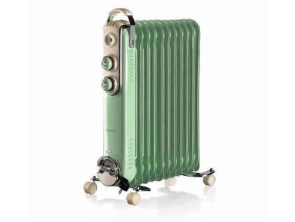 Ariete Vintage oil Radiator with 11 Element 839/04, zelený