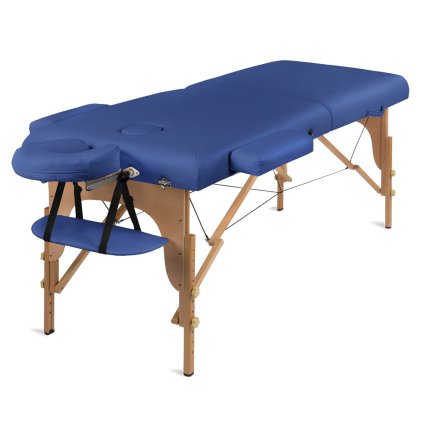 Masážny stôl Medimas Prosport 2 DELUXE - modré skladacie dvojzónové drevené - 1