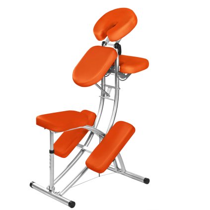 Masážna stolička Medimas Delta - oranžová skladacia hliníková - 1