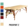 Masážne lehátko Medimas Prosport 2 – béžové skladacie dvojzónové drevené - 2