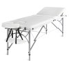 Masážny stôl skladací Medimas Ultra 3 - biely trojdielny drevený - 1