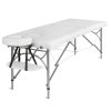 Masážny stôl skladací Medimas Ultra 2 - biely dvojzónový hliníkový - 1