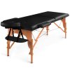 Masážne lehátko Medimas Prosport 2 – čierne skladacie dvojzónové drevené - 1