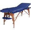 Masážny stôl skladací Medimas Prosport 3 DELUXE – modrý trojzónový drevený - 1