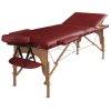 Masážny stôl skladací Medimas Prosport 3 – vínový trojzónový drevený - 1