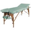 Masážny stôl skladací Medimas Prosport 3 – zelený trojzónový drevený - 1