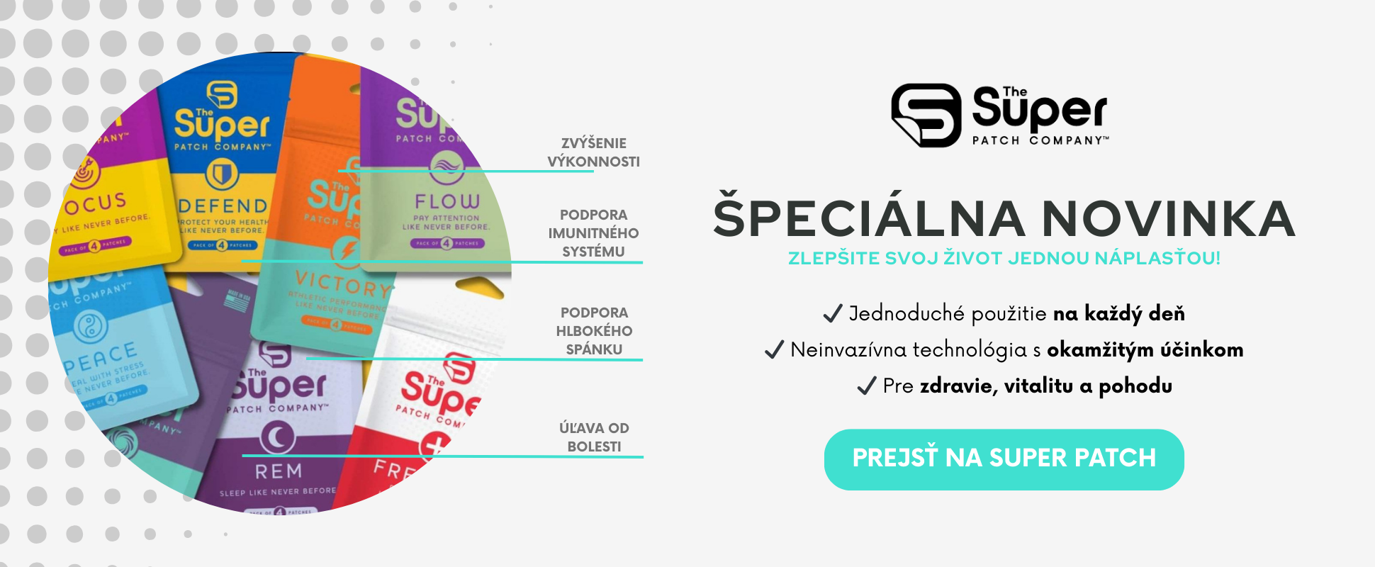 Inovatívne náplasti Super Patch zlepšia vašu pohodu – od regenerácie až po lepší spánok a sústredenie.