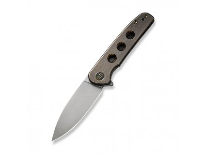 WE Knife Shakan Bronze Ti Handle with Golden Ano Holes, Best Factory EDC Award Blade Show 2022, WE20052B-2