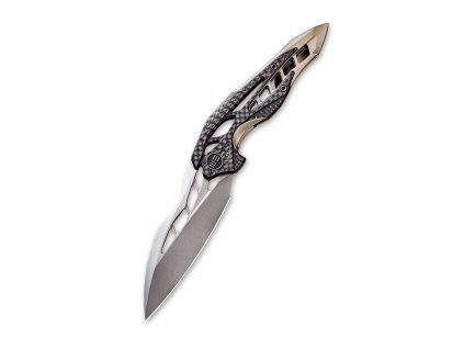 WE Knife Arrakis by Elijah Isham 906CFA, Carbon Shell and Ti Champagne Core, Stonewashed Blade