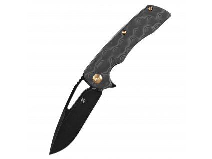 Kansept Kryo Linerlock Black Rose Carbon Fiber Handle, Black Stonewashed CPM S35VN Blade, K1001M1