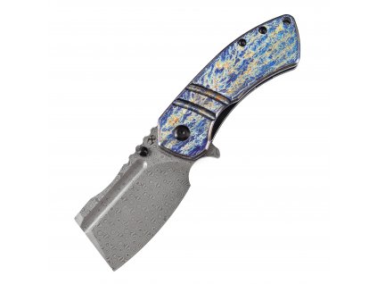 Kansept M+ Korvid, Lightning Strike Titanium Handle, Damascus Blade, Koch Tools Design, K2030C3U