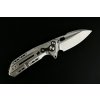 Reate T6000, Heavy Duty Titanium Bead Blast Double Button Frame Lock, M390 Belt Satin Drop Point Blade