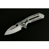 Reate T6000, Heavy Duty Titanium Bead Blast Double Button Frame Lock, M390 Belt Satin Drop Point Blade
