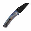 Kansept Main Street Crossbar Lock, Lightning Strike Titanium Handle, Black Stonewashed CPM 20CV Blade, Dirk Pinkerton Design, K1015M2