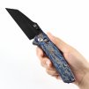 Kansept Main Street Crossbar Lock, Lightning Strike Titanium Handle, Black Stonewashed CPM 20CV Blade, Dirk Pinkerton Design, K1015M2