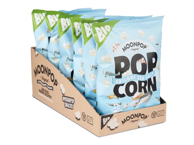 Moonpop BIO Popcorn s mořskou solí 6x60g